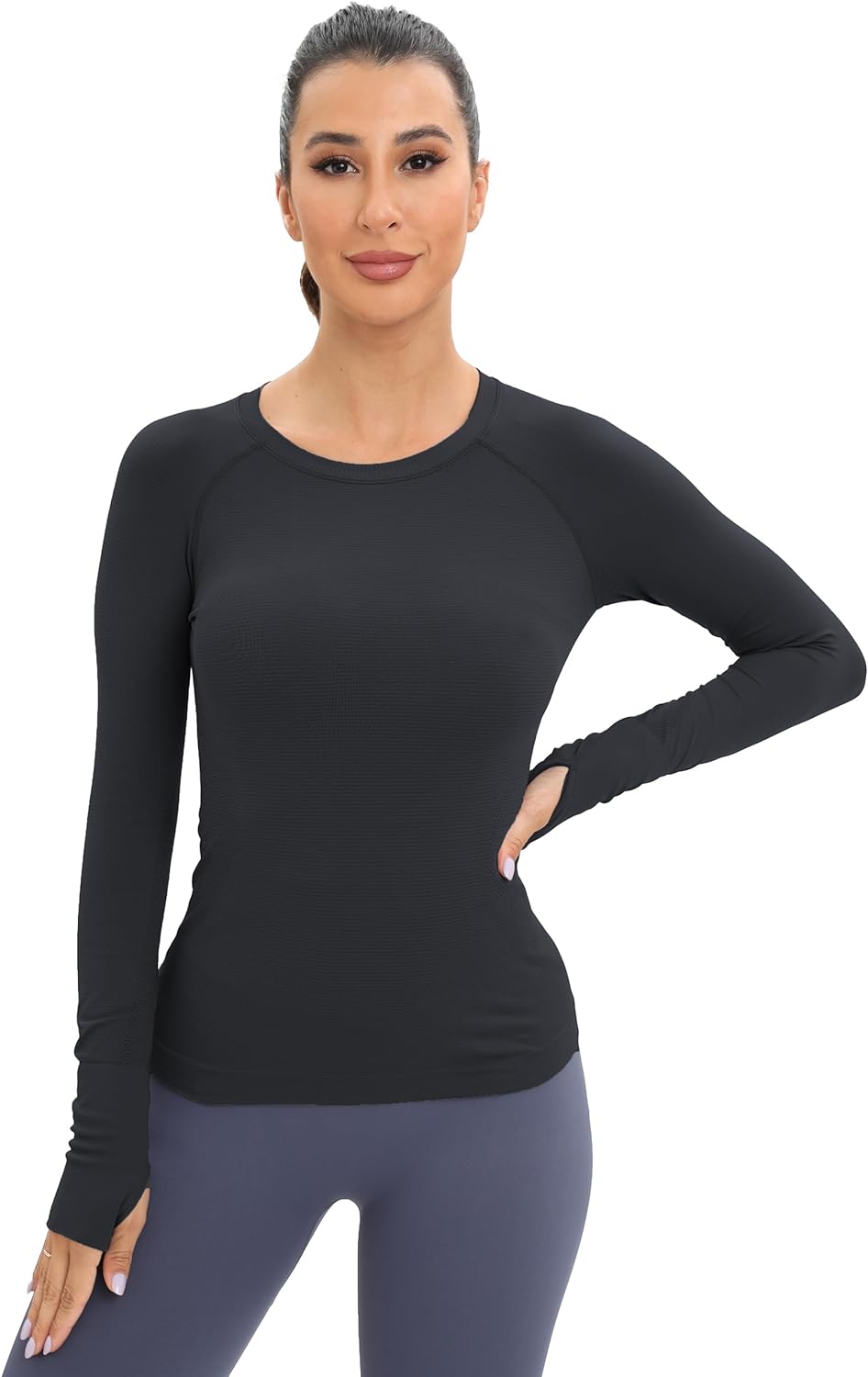 MathCat Workout Seamless Shirts for Women: A Review of the Long-Sleeved Yoga Running Breathable Thumb Holes Tops