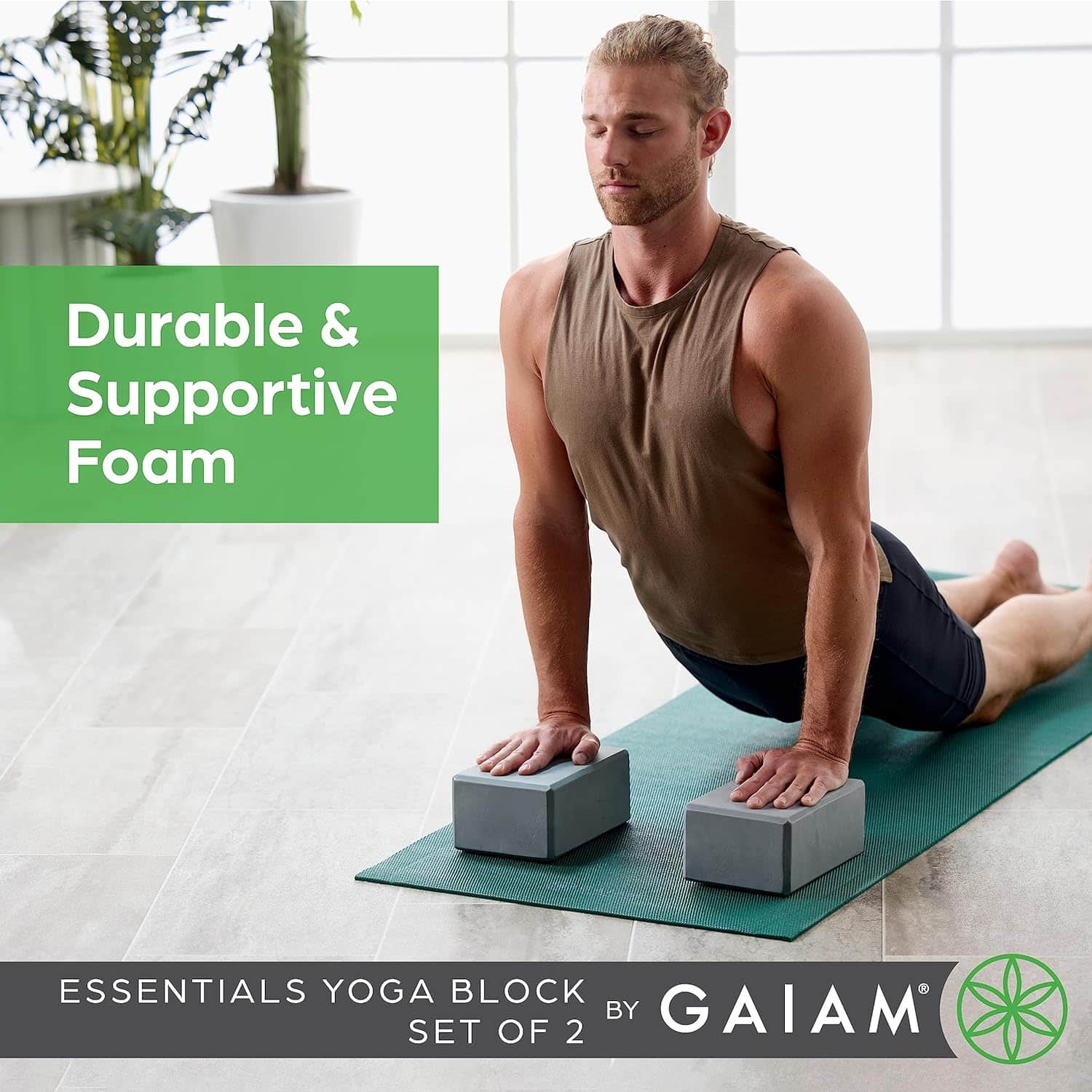 Gaiam Essentials Yoga Block (Set Of 2) - The Perfect Support for Your Yoga Practice